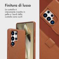 Accezz Cover in pelle 2 in 1 con MagSafe Samsung Galaxy S25 Ultra - Sienna Brown