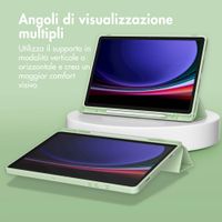 Accezz Cover a libro in silicone Smart Samsung Galaxy Tab A9 Plus - Verde chiaro
