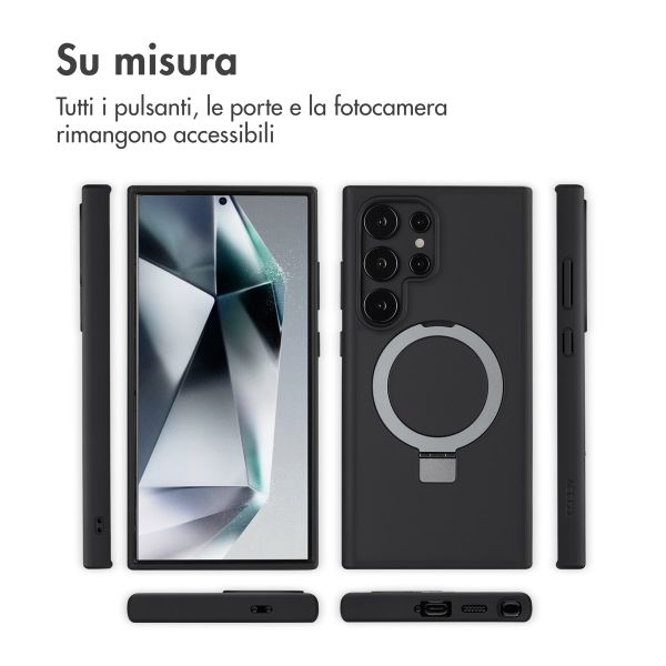 Accezz Cover con anello e supporto con MagSafe Samsung Galaxy S24 Ultra - Nero
