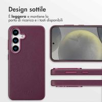Accezz Cover in Pelle con MagSafe Samsung Galaxy S25 - Heath Purple