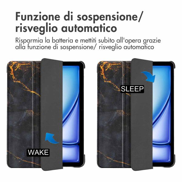 imoshion Cover Trifold Design Apple iPad Air 13 pollici (2026) M4 / (2025) M3 / (2024) M2 - Black Marble