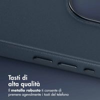 Accezz Cover in Pelle con MagSafe Apple iPhone 15 Pro Max - Nightfall Blue