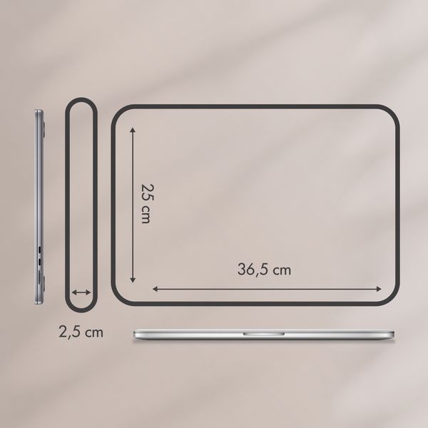 Selencia Cover per laptop in velluto a coste 15-16 pollici - Sleeve per laptop - Soft Blush