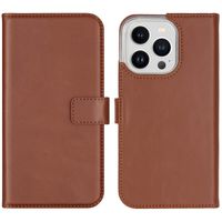 Selencia Cover a libro in vera pelle Apple iPhone 14 Pro - Marrone chiaro