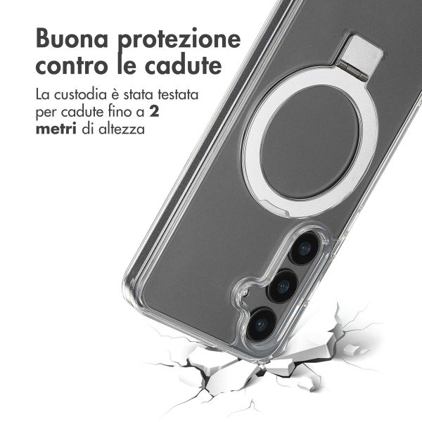 Accezz Cover con anello e supporto con MagSafe Samsung Galaxy S24 - Trasparente