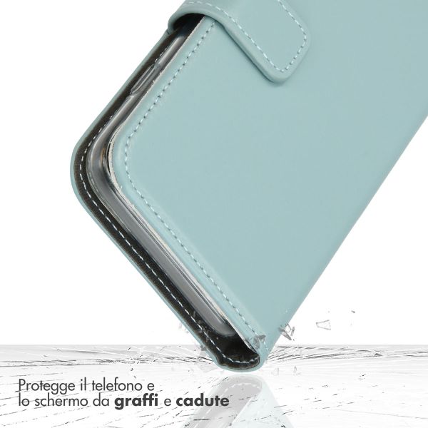Selencia Cover a libro in vera pelle Apple iPhone 14 Pro - Air Blue
