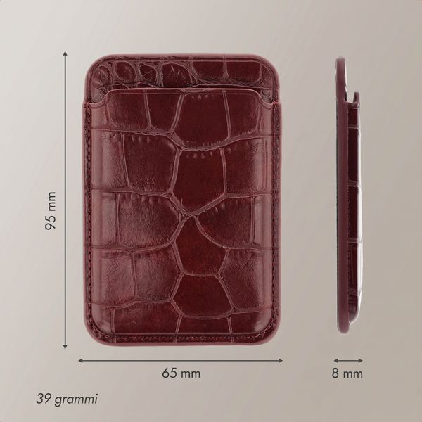 Selencia Portacarte Croco con MagSafe - Burgundy
