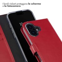 Selencia Cover a libro in vera pelle Apple iPhone 16 Plus - Rosso