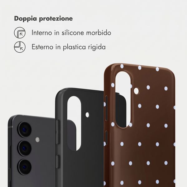 Selencia Cover Posteriore Vivid Samsung Galaxy S24 - Happy Dots Chocolate