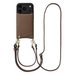 Selencia Cover per telefono Nova con cordino e portacarte Apple iPhone 18 Pro Max / 17 Pro Max - Mocha Brown