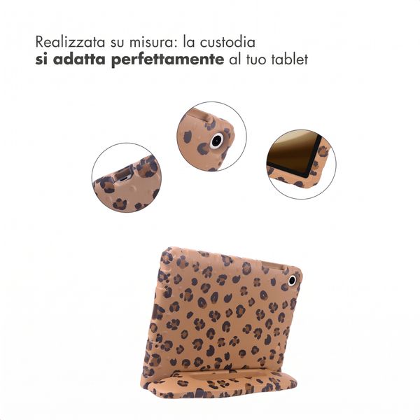 imoshion Cover Posteriore Kidsproof Design con maniglia Samsung Galaxy Tab A11 Plus / A9 Plus - Stampa pantera