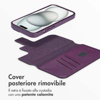 Accezz Cover in pelle 2 in 1 con MagSafe Apple iPhone 15 - Heath Purple