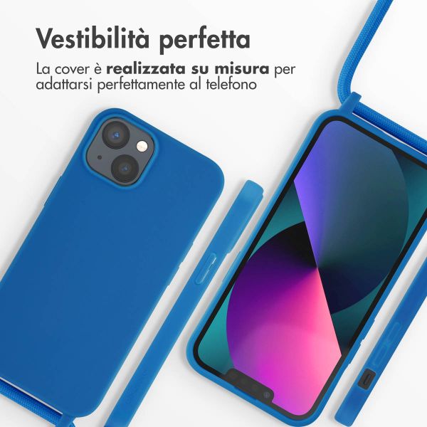 imoshion Cover in Silicone con Cordino Apple iPhone 13 - Blu