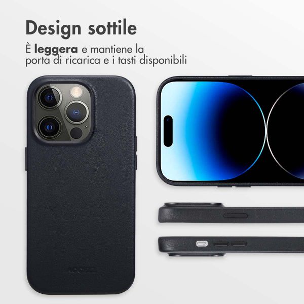 Accezz Cover in Pelle con MagSafe Apple iPhone 14 Pro - Onyx Black