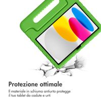 imoshion Cover Posteriore Kidsproof con Maniglia Apple iPad 11 (2025) 11 pollici A16 / iPad 10 (2022) 10.9 pollici - Verde