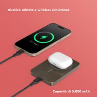 Selencia Vivid Powerbank 5.000 mAh - MagSafe e Qi - Desert Gold / Rosy Marble