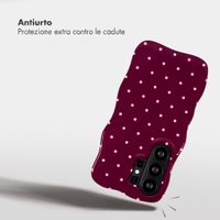 Selencia Cover Vivid Wavy con MagSafe Samsung Galaxy S26 Ultra - Happy Dots Burgundy
