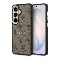 Guess Cover Posteriore 4G Leather con MagSafe Samsung Galaxy S26 - Gold Edge - Brown