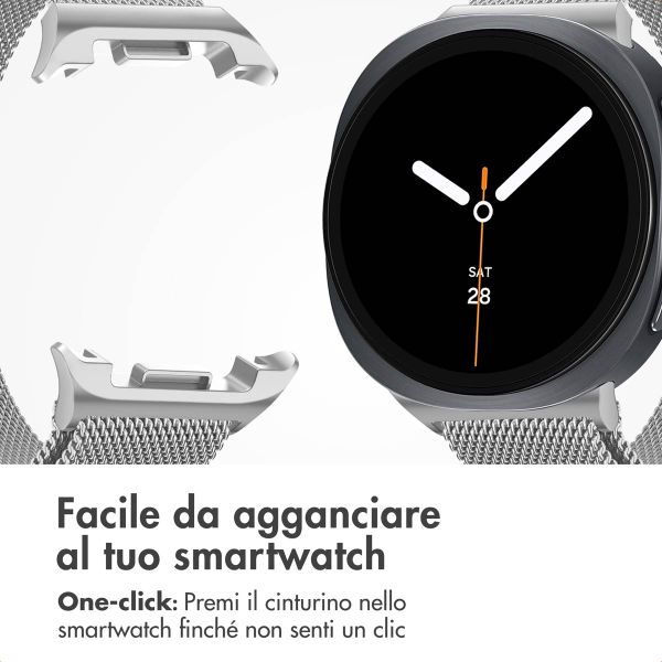 imoshion Cinturino milanese magnetico Samsung Galaxy Watch 8 (40/44mm) / Classic (46mm) - Argento