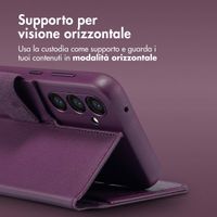 Accezz Cover in pelle 2 in 1 con MagSafe Samsung Galaxy S24 Plus - Heath Purple