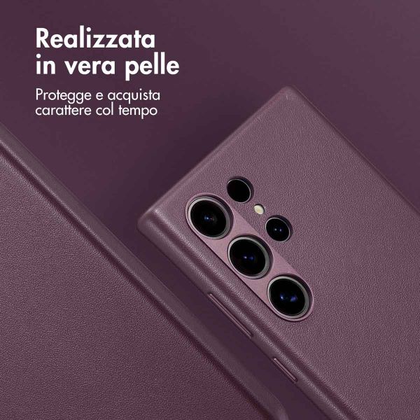 Accezz Cover in Pelle con MagSafe Samsung Galaxy S24 Ultra - Heath Purple