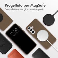 Accezz Cover in Pelle con MagSafe Samsung Galaxy A57 (5G) - Marrone caffè