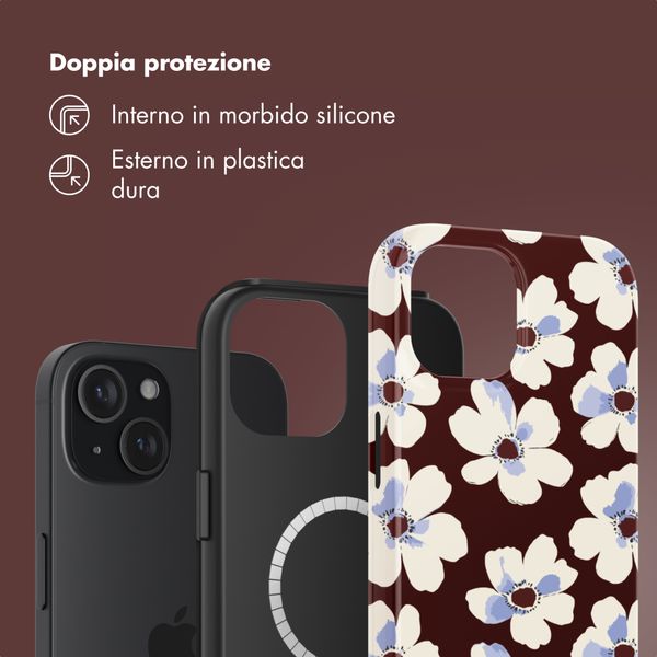Selencia Cover posteriore Vivid con MagSafe Apple iPhone 15 - Choco Flower Pop