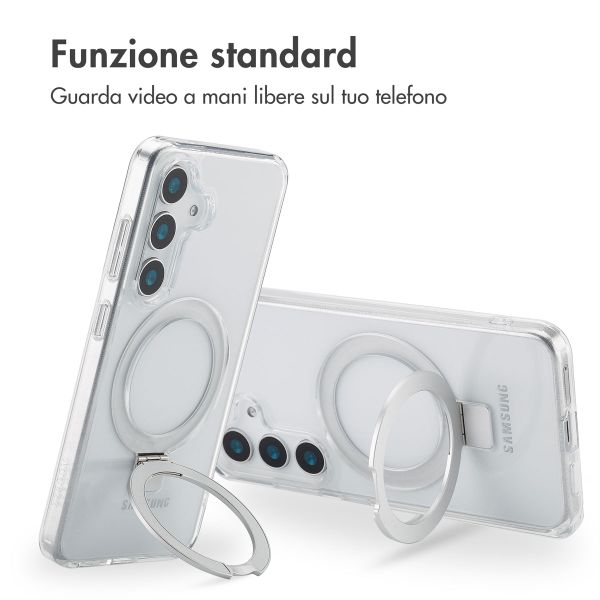 Accezz Cover con anello e supporto con MagSafe Samsung Galaxy S25 - Trasparente