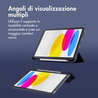 Accezz Cover a libro in silicone Smart Apple iPad 11 (2025) 11 pollici A16 / iPad 10 (2022) 10.9 pollici - Blu scuro