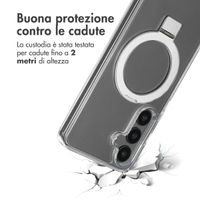 Accezz Cover con anello e supporto con MagSafe Samsung Galaxy S24 - Trasparente