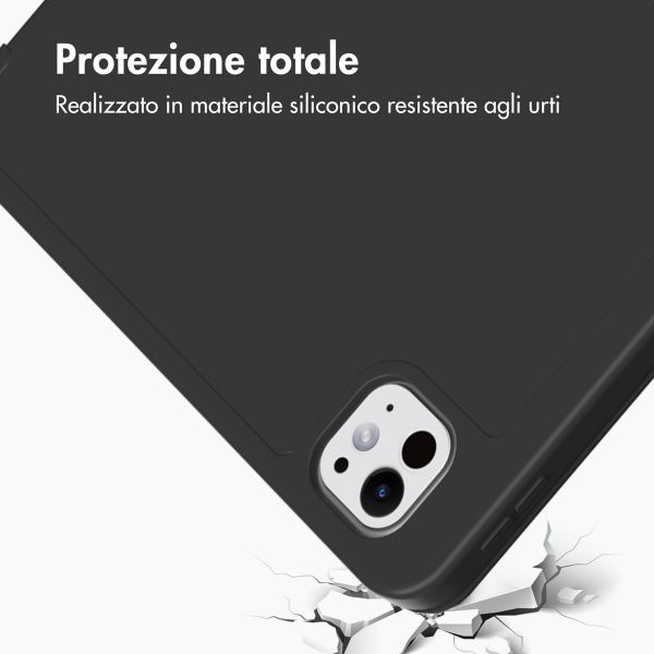 Accezz Cover a libro in silicone Smart Apple iPad Pro 11 (2025) M5 / (2024) M4 - Nero
