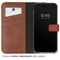 Selencia Cover a libro in vera pelle Apple iPhone 14 Pro Max - Marrone chiaro