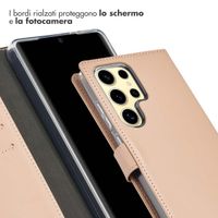 Selencia Cover a libro in vera pelle Samsung Galaxy S25 Ultra - Dusty Pink
