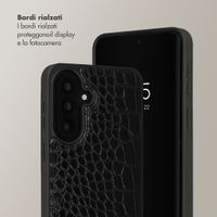 Selencia Cover per telefono Nova Croco con cordino e portacarte Samsung Galaxy A57 (5G) - Nero