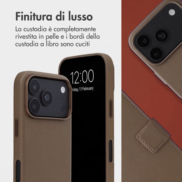 Accezz Cover in pelle 2 in 1 con MagSafe Apple iPhone 18 Pro Max / 17 Pro Max - Marrone caffè