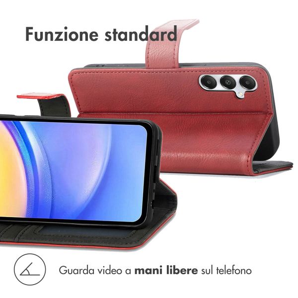 imoshion Cover a libro di Lusso Samsung Galaxy A15 (5G/4G) - Rosso