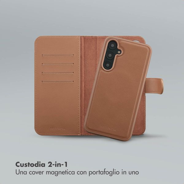 Selencia Libreria rimovibile Olyn con MagSafe Samsung Galaxy A55 - Marrone