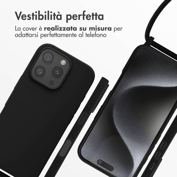 imoshion Cover in Silicone con Cordino Apple iPhone 16 Pro - Nero