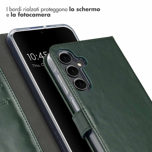 Selencia Cover a libro in vera pelle Samsung Galaxy A16 - Verde