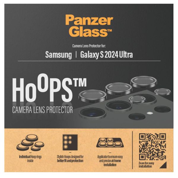 PanzerGlass Pellicole protettive fotocamera Hoops Optic Rings Samsung Galaxy S24 Ultra - Nero