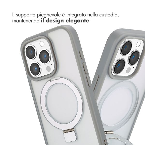 Accezz Cover con anello e supporto con MagSafe Apple iPhone 16 Pro - Grigio