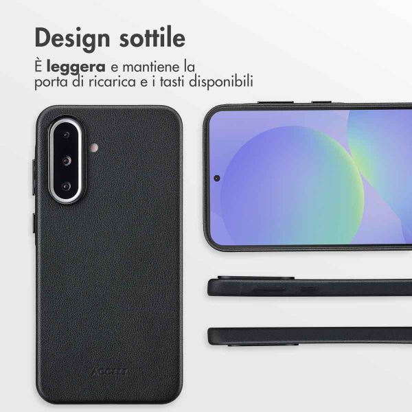 Accezz Cover in Pelle con MagSafe Samsung Galaxy A36 / A56 - Onyx Black