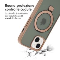 Accezz Cover con anello e supporto con MagSafe Apple iPhone 15 - Marrone