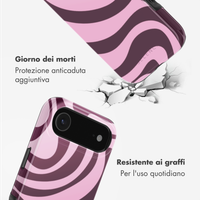 Selencia Cover posteriore Vivid con MagSafe Apple iPhone Air - Wavy Swirl Pink Plum