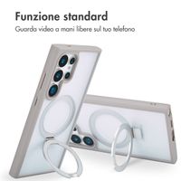 Accezz Cover con anello e supporto con MagSafe Samsung Galaxy S24 Ultra - Grigio