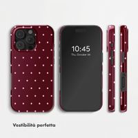 Selencia Cover Posteriore Vivid Apple iPhone 16 Pro - Happy Dots Burgundy