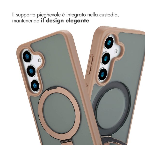 Accezz Cover con anello e supporto con MagSafe Samsung Galaxy S25 - Marrone