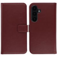 Selencia Cover a libro in vera pelle Samsung Galaxy S25 - Burgundy