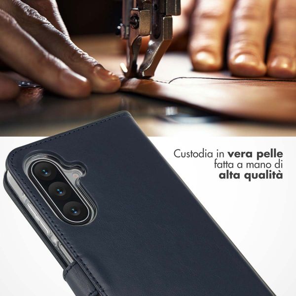Selencia Cover a libro in vera pelle Samsung Galaxy A17 (5G) / (4G) - Blu