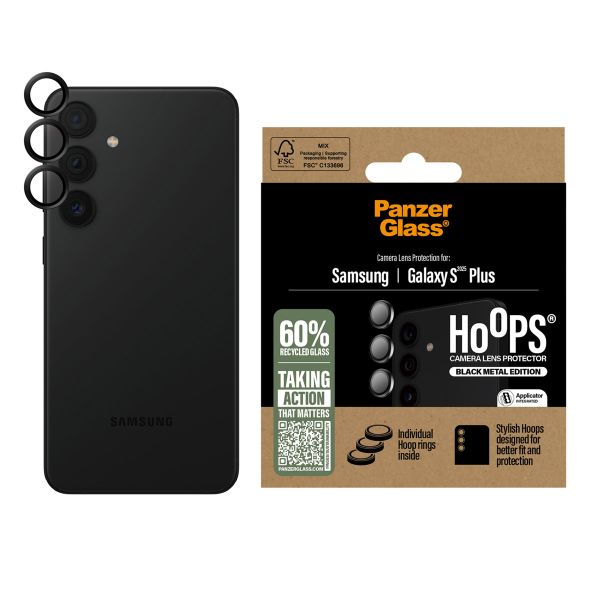 PanzerGlass Pellicole protettive fotocamera Hoops Optic Rings Samsung Galaxy S25 Plus - Nero